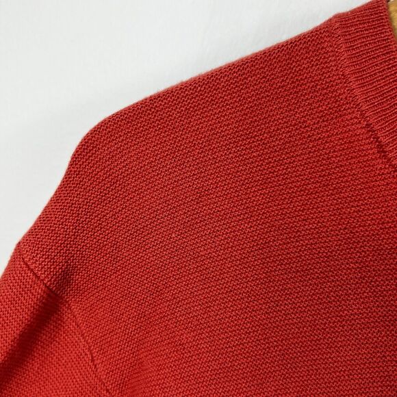 J.Crew Orange 100% Cotton Crewneck Sweater Size M Thin Weight Pullover - Picture 3 of 8